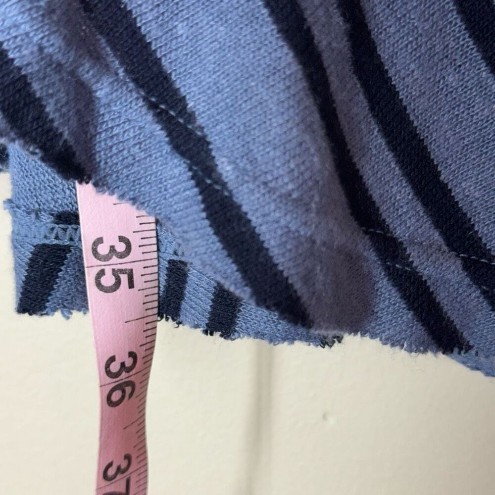 Free People Blue Striped Tunic Dress Between the Lines XS Flutter Ruffles Linen - Picture 8 of 16